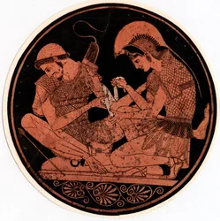 Achille che fascia la ferita di Patroclo, c1900