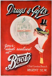 Pubblicità per Boots the Chemists, 1913