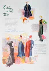 Pubblicità per cerniere in plastica colorata Lightning di ICI, 1937