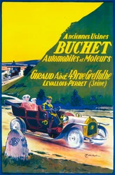 Pubblicità per auto Buchet, c1910