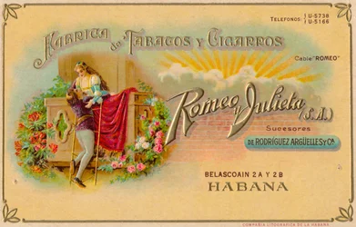 Pubblicità per i sigari Romeo y Julieta, c1900s
