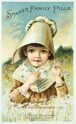 Pubblicità per le Pillole della Famiglia Shaker, 1891