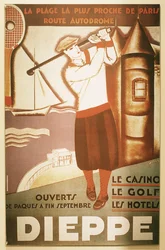 Pubblicità per resort di golf a Dieppe, c. 1920s