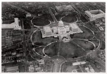 Veduta aerea del Campidoglio, Washington DC, USA, da un dirigibile, 1928 1933