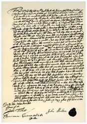Accordo tra John Millton e Samuel Symons, 27 aprile 1667