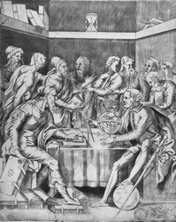 Agrippa che istruisce i suoi allievi in matematica, 1553, 1936