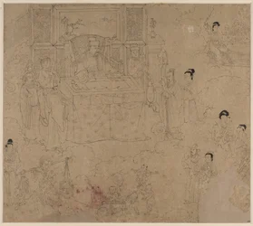 Album di temi taoisti e buddisti: Re degli Inferi: Foglia 28, 1200s