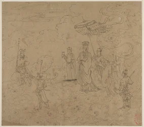 Album di temi taoisti e buddisti: Processione di divinità taoiste: Foglia 8, 1200s