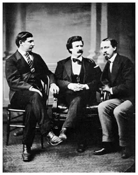 Alfred Townsend, Mark Twain e David Gray, 1871