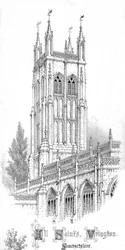 Chiesa di Tutti i Santi, Wrington, Somersetshire, c1850s
