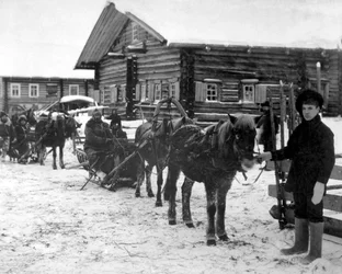Fanteria americana vicino ad Arkhangel, Russia, dicembre 1918