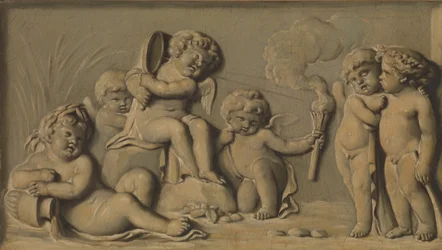 Amorini al gioco uno di una coppia, 1770-90