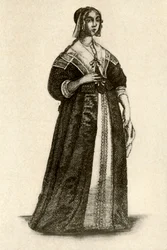 Una signora inglese in abito da casa, 1640