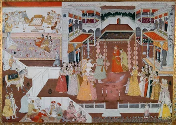 Dipinto di un matrimonio indiano da Lucknow