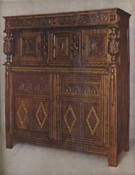 Una credenza di quercia del regno di Giacomo I, c1615, 1936