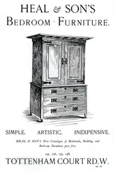 Pubblicità per i mobili da camera di Heal and Sons, 1898