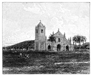 Una vecchia chiesa gesuita, Pirayu, Paraguay, 1895