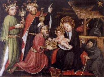 Adorazione dei Magi, maestro sconosciuto, circa 1400
