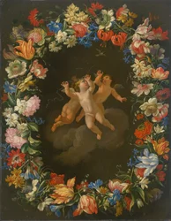 Angeli in una ghirlanda di fiori II