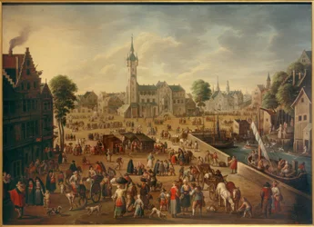 Vista della grande piazza di Lier