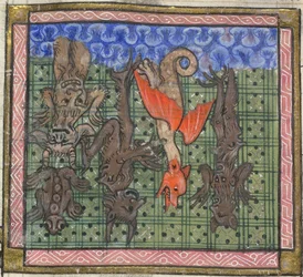 Apocalisse, Dettaglio: Demoni che cadono dal cielo, ca 1370-1375