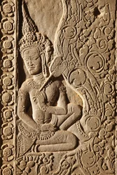 Incisione di una danzatrice Apsara ad Angkor Wat, Siem Reap, Cambogia