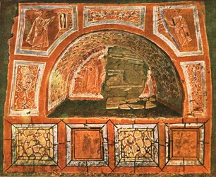 Arcosolio nelle Catacombe di Domitilla sulla Via Ardeatina, Roma, Italia, 1928