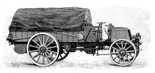 Camion militare Daimler, con motore a 4 cilindri da 12 hp