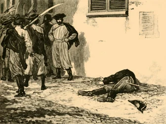 Assassinio del conte Franz Philipp von Lamberg, Budapest, Ungheria, 1848, 1890 circa
