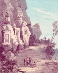 Scultura assira al Nahr El Kelb o Fiume del Cane, XIX secolo