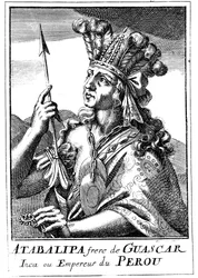 Atahualpa d1553, ultimo imperatore inca del Perù, 1686