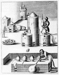 Athanor o Slow Harry, un forno autoalimentato che mantiene una temperatura costante, 1683