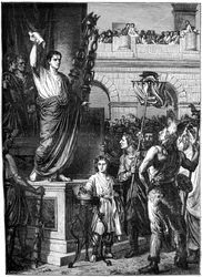 Augusto presenta la costituzione, Lione, Francia, 10 a.C. 1882-1884