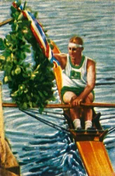 Il canottiere australiano Bobby Pearce vince il singolo, 1928