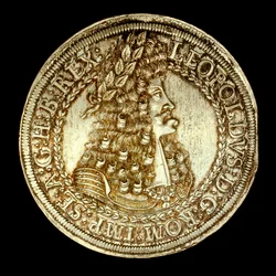 Moneta austriaca con busto di Leopoldo I