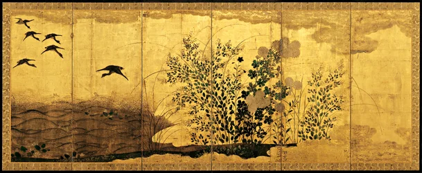 Paesaggio autunnale con oche selvatiche, c. 1650