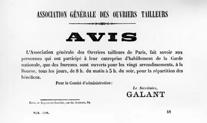 Avis, dai manifesti politici francesi della Comune di Parigi, maggio 1871