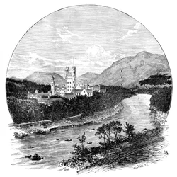 Castello di Balmoral e il fiume Dee, Scozia