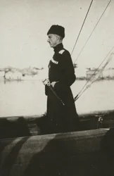 Barone Pyotr Nikolayevich Wrangel sullo yacht Lucullus. Lemnos, 1921