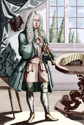 Musicista di oboe barocco