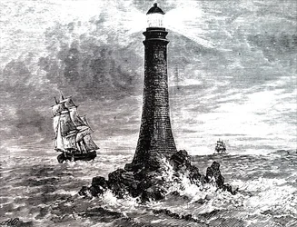Il faro di Bell Rock in una tempesta