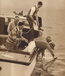 Pesca grossa, Bay of Islands, Nuova Zelanda, c1927, 1937