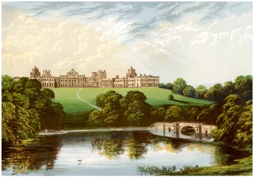 Palazzo di Blenheim, Oxfordshire, residenza del Duca di Marlborough, c. 1880