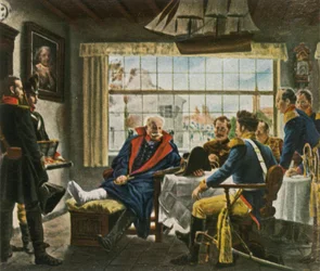 Blücher prende possesso delle medaglie e del cappello di Napoleone dopo...Waterloo, 18 giugno 1815, 1936