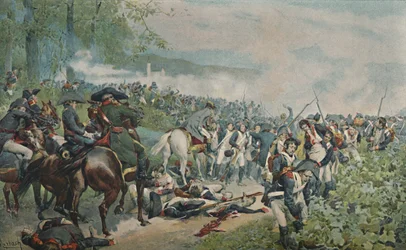 Bonaparte che controlla la ritirata francese a Marengo