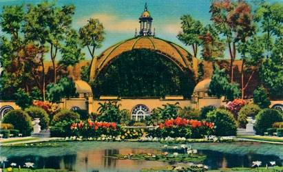 Edificio Botanico e Laguna. San Diego, California, c1941