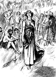 Boudicca Boadicea, regina britannica degli Iceni del I secolo, che raduna le sue truppe, c1900