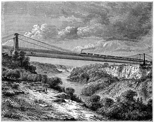Ponte sul Niagara, Canada, XIX secolo