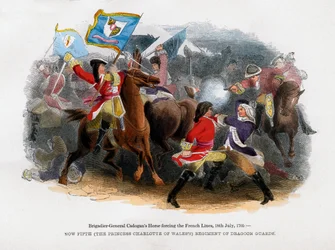 Il cavallo del Brigadiere Generale Cadogan forza la linea francese, 18 luglio 1705