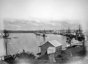 Fiume Brisbane, sud-est Queensland, Australia, 1870-1880